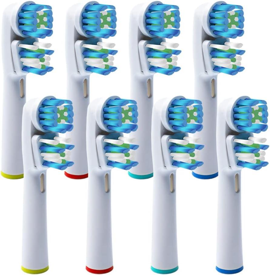 Replacement Brush Heads for Braun Dual Clean Oral-B Electric Toothbrush, Vitality Floss Action, Genius, Smart Series Pro, Triumph, Advance Power & Kids Toothbrush - 8 Pack