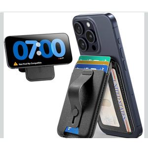 ESR for MagSafe Wallet Stand w Grip, RFID Blocking w MagSafe Ring, 5 Card Holder for Phone Case, Magnetic Wallet for iPhone 17/16/15/14/13/12(Not for Mini), Selected Samsung, Adjustable Stand