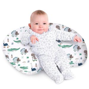 Little Grape Land Nursing Pillow for Infants, Breastfeeding Pillows, Baby Support Pillow for Nursing, Bottle Feeding, Tummy Time with Machine Washable Cover & Breathable Filling (Wild Dinosaur