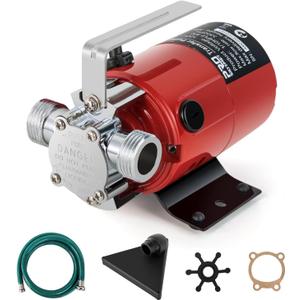 Prostormer - Bomba utilitaria, 12 V CC 350 GPH elctrica de 1/10 HP Mini bomba de transferencia de agua porttil con kit de manguera de agua, ideal para patio, jardn, drenaje de piscina