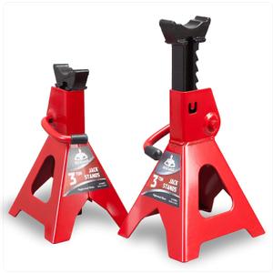 Jack Boss Jack Stands 3 Ton (6,000 LBs) Car Jack Stand Adjustable Lifting for Automotive Small SUV, Red, 2 Pack