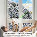 DKTIE Static Cling Decorative Window Film with Installation Tools Non Adhesive Privacy Film, Stained Glass Window Film for Bathroom Shower Door Heat Cotrol Anti UV 35.4 x 78.7 Inch