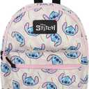Bioworld Stitch Character Heads Faux Leather 10.6" White Mini Backpack