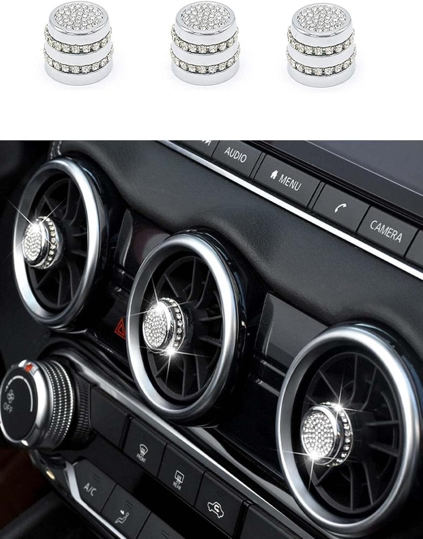 CONGCONG for Nissan Sentra Bling Climate Control AC Button Crystal Accessory Interior Knob Cover Compatible for Nissan Sentra 2020-2022 (5)