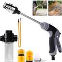 Pressure Washer, Handheld Power Washer with 360 Rotating Nozzle, 3 Spray Modes, Stainless Steel Universal Hose Fit, Tool-Free Installation-Driveway & Outdoor Cleaning