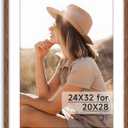 HLiWEGNS Light Walnut 24x32 Frame - Single Frame - Rustic Woodgrain 24 x 32 Poster Frame for Pictures 20x28 with Mat or 24x32 Picture Frame Without Mat for Wall Gallery Display - Ideal Christmas Day