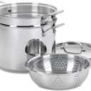 Cuisinart 4-Piece Cookware Set, 12 Quarts, Chef's Classic Stainless Steel Pasta/Steamer, 77-412P1 (11.6 Quarts)