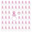 50 Pieces 2.75 Inch Baby Pacifier Baby Shower Plastic Pacifier for Baby Shower Pacifier, Baby Shower Gender Show Party Decoration DIY Baby Shower Birthday Party Gift (Pink)