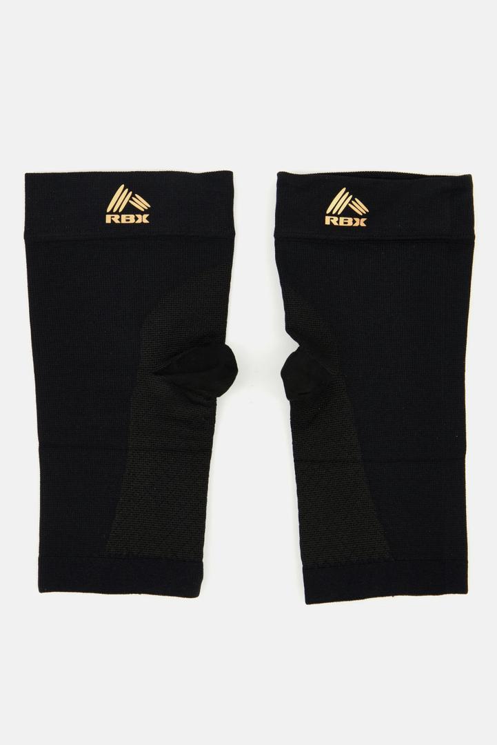 RBX Men Ribbed Brand Logo Foot Sleeves, Black L / XL