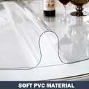 LovePads Round Clear Table Protector, 1.5mm Thick 44 Inch Plastic Table Cover, Waterproof Vinyl Tablecloth Round Protective Tabletop Pad for Kitchen Countertop Coffee Desk, Heavy Duty & Easy to Clean