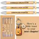 Going Away Gifts for Coworkers Women Congratulations Gifts New Beginning Gift for Farewell Cute Toast Keychain Fancy Pen Set Divorce Gift Inspirational Encouragement Leaving Job Present