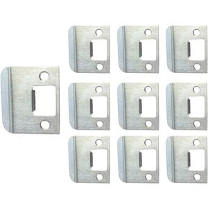 QCAA Extended Lip Strike, 2''X2-1/4, Brush Satin Nickel, 10 Pack, Made in Taiwan