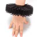 GRACEART Elizabethan Dickens Ruff Neck Clown Collar Elizabeth Wrist Ruffs Ruffle Cuff Arm Bands (Black)
