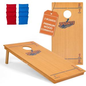 Regulation Cornhole Board Set - Premium Solid Wood,8 Cornhole Bags