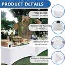 Table Cover for 6 foot Rectangle Tables-6 Pack White Fitted Stretch Tablecloth-Elastic Spandex 6ft Folding Tablecloths for Party, Vendor Booth Display, Banquet Buffet Event, Craft Trade Show