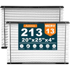 2 Pack 213 Replacement Filter Compatible with April-aire 213 House Air Purifiers 1210, 1620, 2210, 2216, 3210, MERV 13 Furnace Filter, 20x25x4in