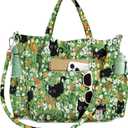 Miss Adola Crossbody Corduroy Tote Bag for Women, Large Tote Bag with Multi-Pockets and Zipper for Travel Work