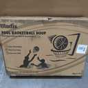 Pool Basketball Hoop, 33"x26"x50" Oversized Pool Toys with Adjustable Height Includes 4 Balls(Size 6, 2×Size 3, Glow)/ Nets/Pump for Poolside Water Basketball Game, Swimming Pool Games for Kids Adults