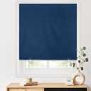 LazBlinds 100% Blackout Roller Shades, No Tools No Drill Cordless Blinds for Windows, Thermal Insulated UV Protection Privacy Window Shades for Bedroom (48''W x 72''H, Navy Blue)
