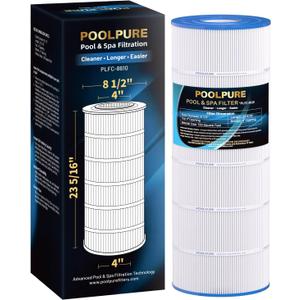 POOLPURE PLFC-8610 Pool Filter Replaces PA100, Ultral-D1, Unicel C-8610, C-7487, Filbur FC-1290, Hayward CX1100-RE, Hayward c1100, 100 Sq.ft Filter Cartridge 1PACK