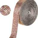 MECCANIXITY Rhinestone Strips,3 Yard 0.8 Inch Adhesive Rhinestone Ribbon Bling Rhinestone Tape for for DIY Crafts, Party Car Phone Decorations, Black AB