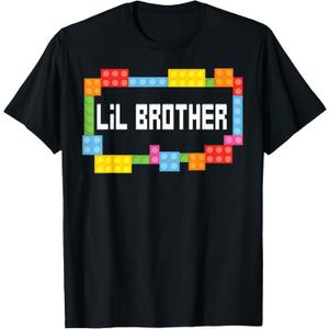 Master builder Lil Brother Bricks Blocks Building Family Set T-Shirt, Men 8