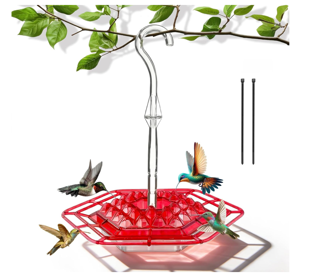 Hummingbird Feeders for Outdoors Hanging with 30 Feeding Ports Saucer Humming Bird Feeder with Integrated Ant Moat Bee-Proof Leak-Proof No Drip, Easy Cleaning and Refill