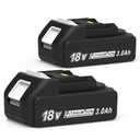 CHAUNVEN 3000mAh 18V Battery Replacement for Makita 18V Battery Compatible with 18 Volt BL1830B BL1840B BL1850B BL1860B BL1815B Battery (2 Packs)