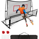Soccer Rebounder 2In1, Large(7.2’x4’)&Small(7.2’x4’) Dual-Sided Soccer Rebound Net With 2Pcs Adjusted Freely Target, 6Pcs Metal Stakes&Carry Bag, Suitable for All Ages Team or Solo Soccer Training