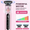 Electric Foot Callus Remover with LED Battery Level & 9-Speed Control Display. Callus Remover for Feet with Wireless Charger, Multi-sandpaper (70 Sheets) & Nano Glass Head for Dead Skin (Pink)