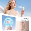 WSKEN Mini Handheld Portable Fan - Small Pocket Powerful Turbo Fan Personal Rechargeable Battery Operated USB Charger, 5 Speeds Summer Travel Essentials Gifts for Women/Men/Working/Outdoor,Pink