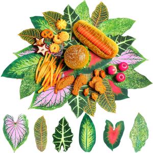 Humyoun 150 Pcs 8.7 Inch Parchment Paper Leaves Charcuterie Board for Cheese Food Serving Decoration Parchment Tropical Leaves for Tropical Party Plate Table Dinner Food Accessories