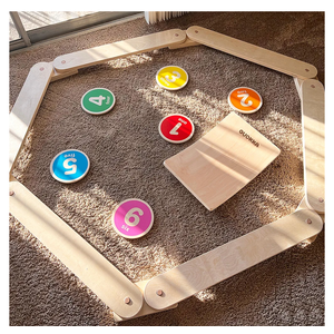 QUOKKA Complete Indoor Play Set with Wooden Balance Beam - Balance Board, Wooden Activity Discs - Safe and Creative Active Play for Kids