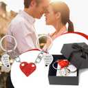 Heartfelt Matching Keychains: Romantic Gift for Couple, Christmas Gifts for Boyfriend & Dad Keychain 2PCS