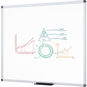 VIZ-PRO Dry Erase Board/Magnetic Whiteboard, 48 x 48 Inches, Large Wall Mounted Board for School Office and Home 4' x 4'