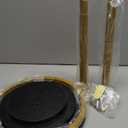 HOOBRO Small Round Side Table, Drink Table, Coffee Martini Table with Pedestal Accent for Small Spaces in Living Room, Bedroom, Sofa Couch, Black and Gold DB168BZ01