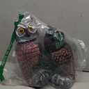 Hausse 2 Pack Fake Owl Decoys to Scare Birds Away, Rotating Head Plastic Owl Bird Deterrents, 10.6 Inch Height Bird Scarecrow Nature Enemy Horned Pest Repellent for Outdoor Garden Yard (Black)