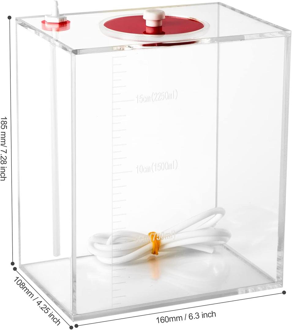 Aquarium Choice Acryli Made Liquid Storage Dosing Pump Reservoir Container (6.3 * 4.25 * 7.28 Inch;2500ml/2.5L)