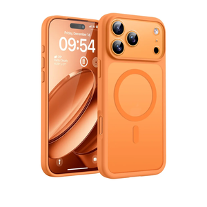 TOCOL for Phone 17 Pro Max Phone Case, Built-in Magnetic Ring, Compatible with Magsafe, Full Camera Protection, Translucent Matte Phone Case for 17 ProMax 6.9 inch (Orange)