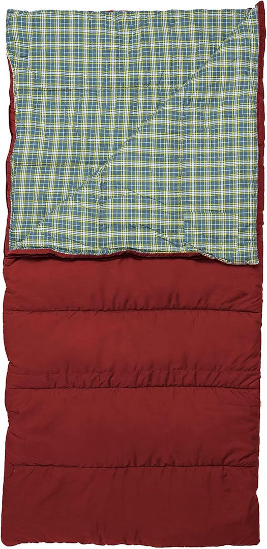 Teton Evergreen Sleeping Bag for Adults  Warm & Cozy All-Season Camping Sleeping Bag with Spacious Fit for Cold Weather or Mild Nights (0F Regular, 0F Barn/Blue)