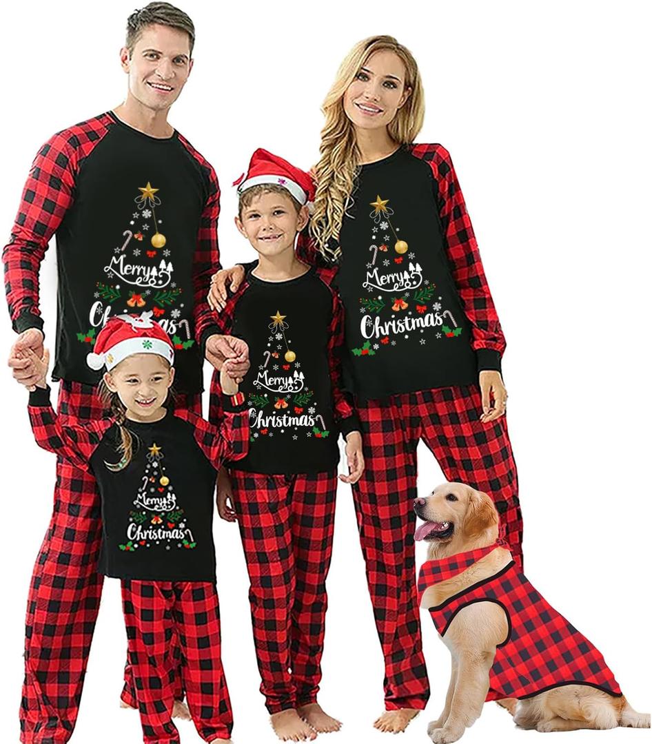 CIYCUIT Family Christmas Pajamas Matching Sets  Buffalo Plaid Holiday PJs for Men, Women, Kids, Baby & Dog (L)