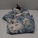 Floerns Men's Floral Jacquard Button Front Going Out Jacket Long Sleeve Shacket Shirts size L
