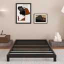 5 Inch Low Bed Frame Twin, Heavy Duty Twin Bed Frames Low Profile, No Box Spring Needed, Easy Assembly, Noise Free, Black