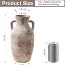 Ceramic Flower Vase with Handles,12" Neutral Tall Clay Terracotta Vases Farmhouse Table Vases with Handle Living Room Decor Rustic Pottery Pots for Home Shelf Coffee Dining Desk Fireplace