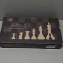 Chess Checkers Backgammon Set 3-in-1 Board Games Sets for Kids & Adults15" Folding Magnetic Chess Set Leather Chess Board Strategy Game Portable Travel Chess Game with Magnetic Chess Pieces