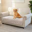 Ameritex Sofa Cover Waterproof for Seats Couch Cover for Dogs Pet Couch Cover Velvet for Chair Loveseat Sofa Machine Washable (Beige, 30x60 Inch)