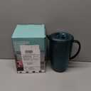 84 oz Crystal-Clear Pitcher with 4 Tumblers Set, BPA-Free Food-Grade Jug with 3-Position Lid & Spout Large Beverage Pitcher for Party, Iced Tea, Lemonade, Sangria, Fridge Teal Blue