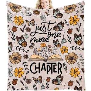 Book Lovers Gifts for Women, Reading Blanket for Readers, Bookish Book Club Reading Librarian Gifts Blanket 60"x50" (Pink)