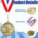 Landical 30 Pcs Art Show Medals Bulk 2'' Gold Medals with Neck Ribbons Participant Award Ribbons for Art Show Project Competition Prizes Tournament Trophies Drawing Contest Gifts
