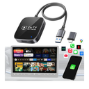 2-in-1 Wireless CarPlay Adapter & Car TV Mate Pro 2026 [Metal & Glass Case] Convert Wired to Wireless Car Play with HDMI Input for TV Stick, Screen Mirroring & Streaming, Fit for 2016+ Cars -Black